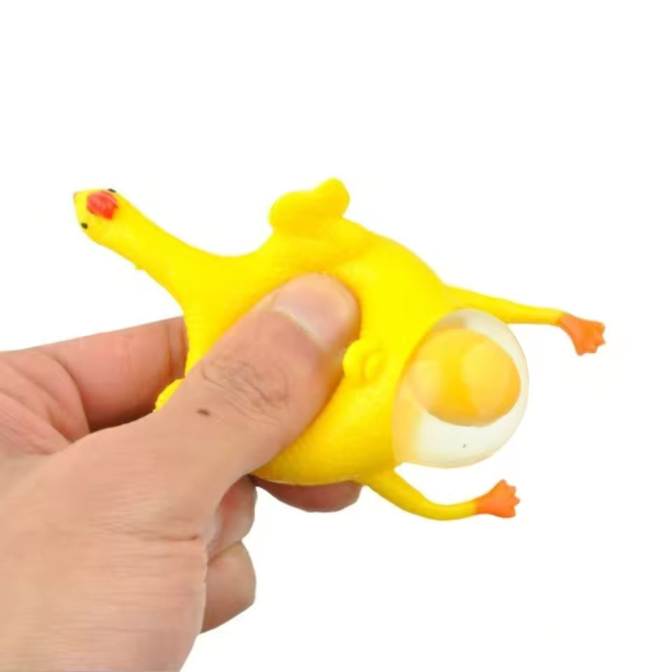 Egg-Laying Chicken Keychain - Squeeze Toy For Stress Relief