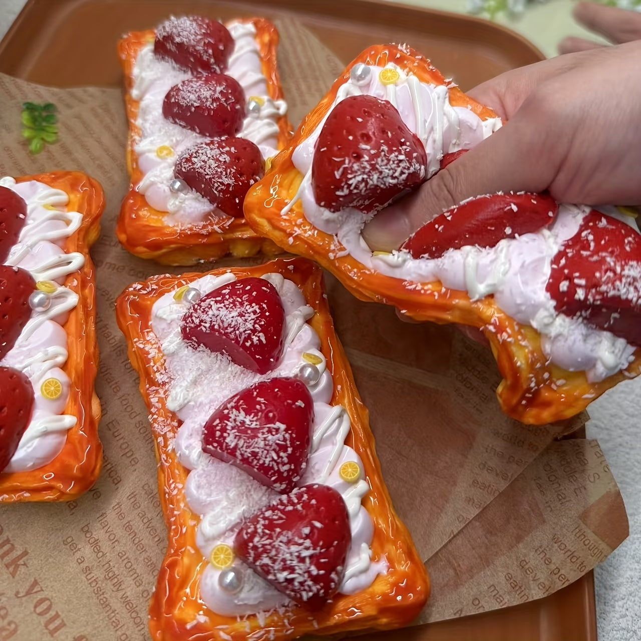 Handmade Strawberry Sauce Cream Squeeze Toy